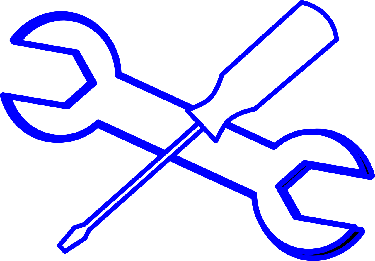 An illustration of a spanner and screwdriver